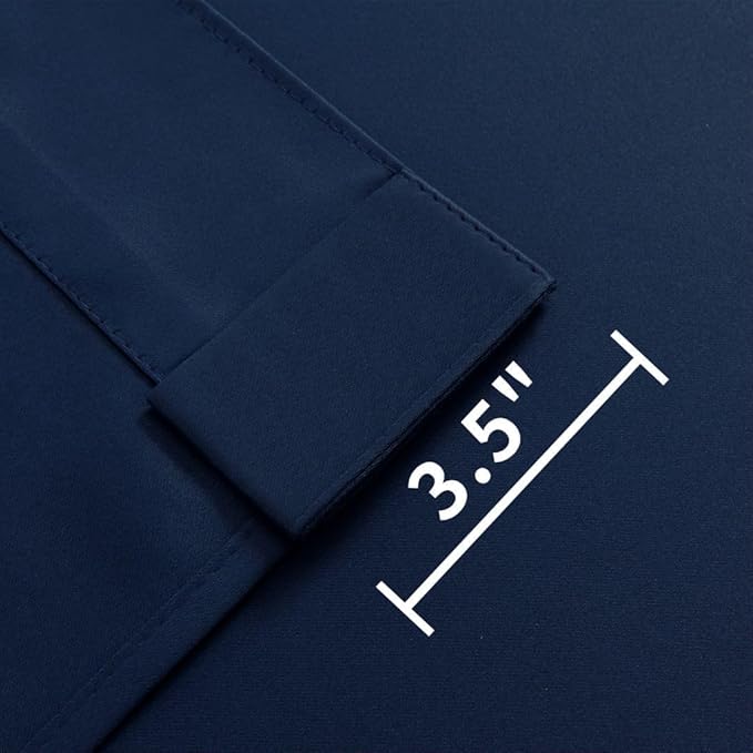 Joydeco Custom Blackout Curtains for Bedroom, 1 Panel Room Darkening Curtains & Drapes for Living Room Window Rod Pocket Back Tab (Custom Size,Navy Blue)