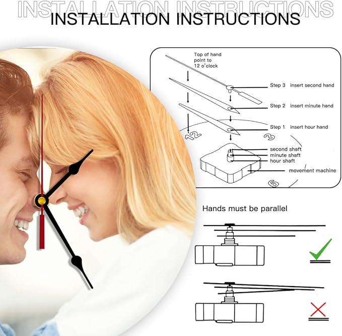 Generic Custom Clocks for Walls Personalized Picture Hanging Time Clocks Customize Gifts for Kitchen Bathroom Home Family Friends Gifts, 12inch-30cm