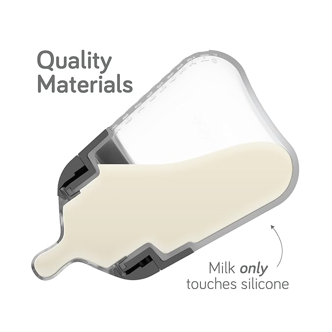 Nanobebe Flexy Silicone Baby Bottle, Anti-Colic, Natural Feel, Non-Collapsing Nipple, Non-Tip Stable Base, Easy to Clean, 3-Pack, White, 9oz