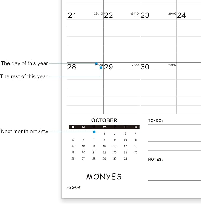 2025-2026 Wall Calendar, 17" x 12" Academic Calendar, Monthly Calendar with Wire Binding & Hanging Hook, Large Wall Calendar, Desk Calendar