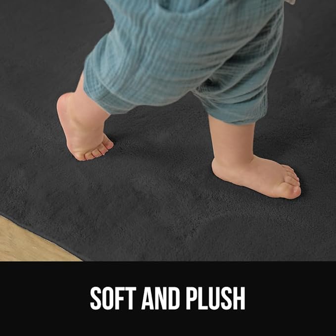 GORILLA GRIP Ultra Soft Washable Area Rug, Stain and Slip Resistant Plush Thick Carpet for Bedroom Living Room, No Shed Floor Rugs, Pet Friendly, Dorm Essentials, Kid Nursery Home Decor, 3x5 Dark Gray