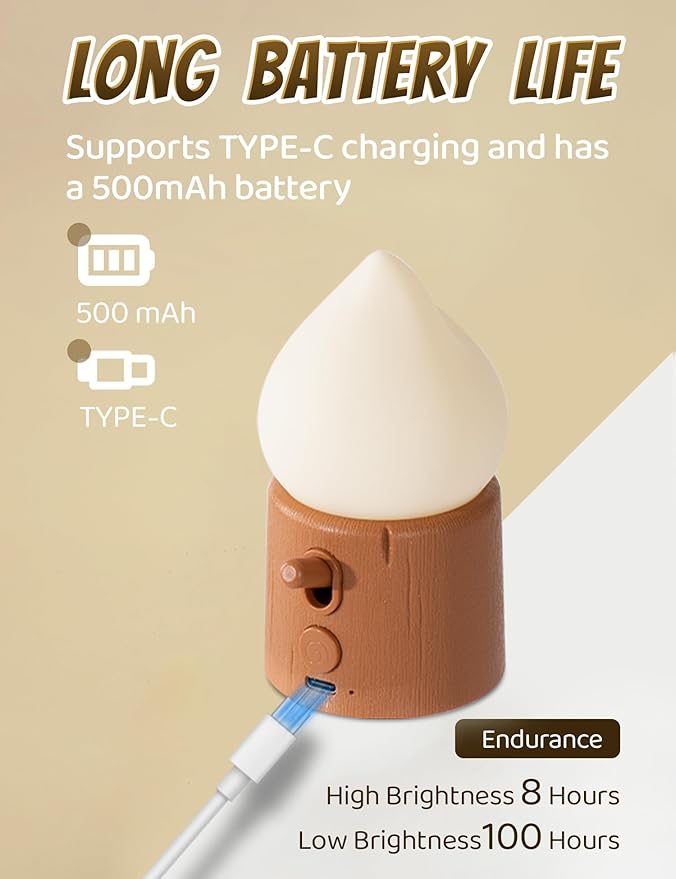 Halloween Candles Light for Kids, Electronic LED Flameless Candle, Cute Emotional Support Flame Night Lamp, Mood Candlelight for Halloween Christmas Birthday Party Decor