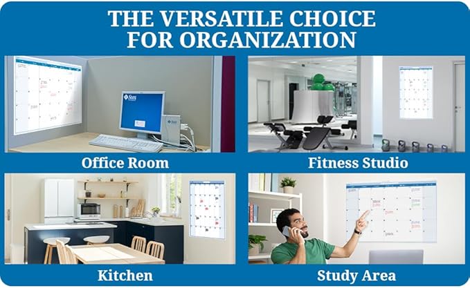 56" tall X 36" wide Vertical Earth Green 30-Day Dry Erasable Wall Calendar Planner -1-Month Large Calendar - Monthly Planner for Home, School, Classroom Organization. Complete with Free Marker and Eraser with Marker Holder