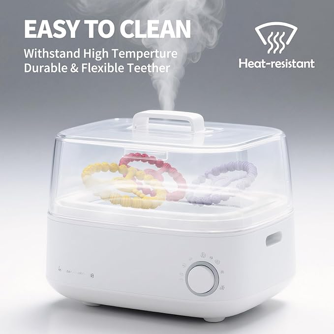 3 Pack Baby Teething Toys 3-6 Months, Silicone Ring Teethers for Babies 6-12 Months, Freezer Safe Chew Toy with Textured Grip for Boys Girls Teething Relief, Infant Easter Gift (Lavender Yellow Red)