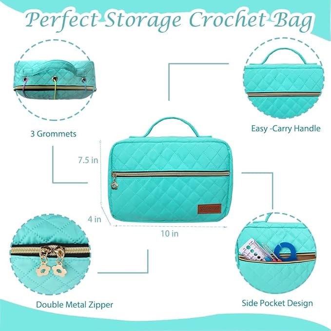Yarniss Crochet Kits for Beginner, All-Inclusive Crochet Kit for Adults with 14 Size Ergonomic Crochet Hooks,12 Crochet Yarns Balls & Crochet Bag