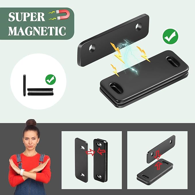 Ultra Thin Cabinet Door Magnets Catch,Magnetic Door Catch,Cabinet Latch Magnetic Closures for Kitchen Closet and Cupboard Wardrobe (White Magnetic 4P)