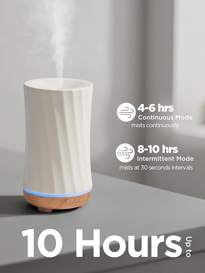 InnoGear 150ml Ceramic Oil Diffuser, Handcrafted Stone Essential Oil Diffuser Aromatherapy Diffusers Ultrasonic Cool Mist Humidifier Vaporizor with 2 Mist Modes Waterless Auto Off for Room Office Home