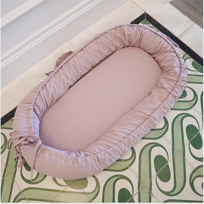 Infant Lounger, Baby Nest Cover for Baby Girls & Boys, Newborn Essentials for Baby 0-18 Months, 100% Cotton Breathable (Lavender_Blush)