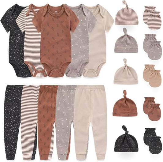 Kiddiezoom Unisex Baby Layette Essentials Giftset Clothing Set 19-Piece For Newborn Baby