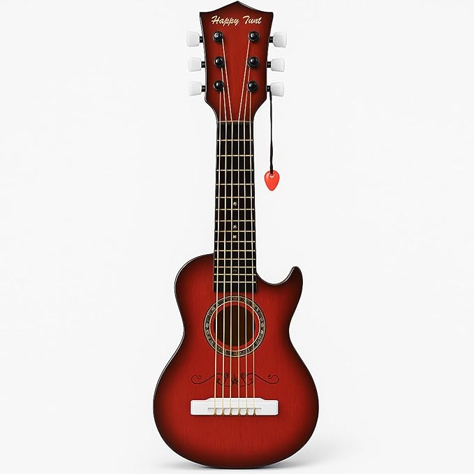 23" Acoustic Guitar, Kids 6 String Toy Guitar - Realistic Steel Strings - Beginner Practice First Musical Instrument for Children, Toddlers (Mahogany)