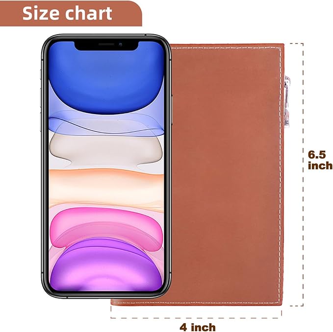 Genuine Leather Travel Passport Wallet, Slim RFID Blocking Holder for Secure Travel and Document Organization (Brown)