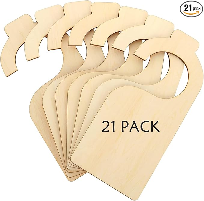 21 Pack Blank Clothing Rack Divider, Wooden Closet Size Divider, Closet Dividers Hanging Closet Dividers for Home Nursery Baby Clothes