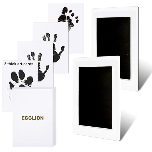 2-Pack Inkless Baby Hand and Footprint Kit with Mess-Free Ink Pad – Baby Safe Ink Pad for Hand, Foot & Paw Prints – Newborn Footprint & Paw Print Kit for Dogs and Cats – 8 Keepsake Art Cards