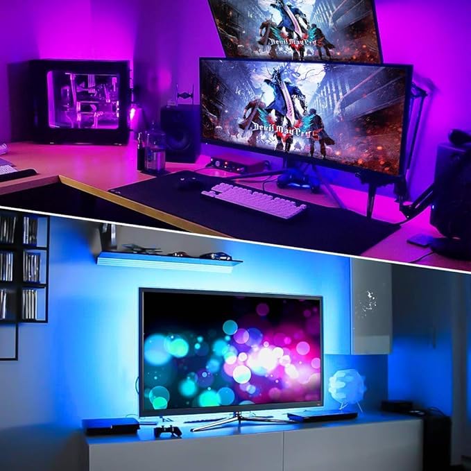 NOVOSTELLA 40ft RGB Smart LED Strip Light kit, Flexible Color Changing 360 Units SMD 5050 LEDs, 24V Tape with 24 Key Remote, Dimmable LED Ribbon for Home Lighting Kitchen Bar,UL Listed Power Supply