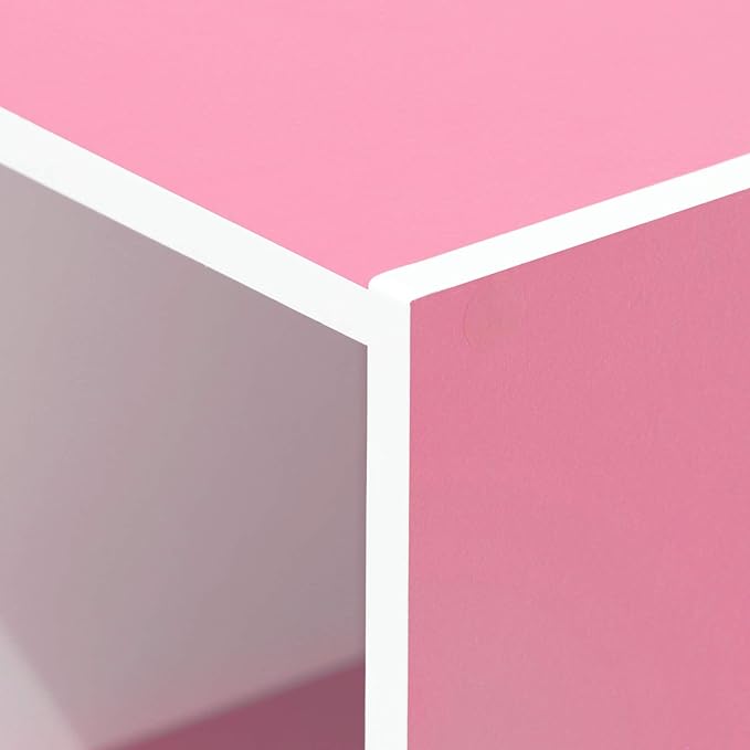 Furinno Luder Bookcase / Book / Storage , 11-Cube, White/Pink