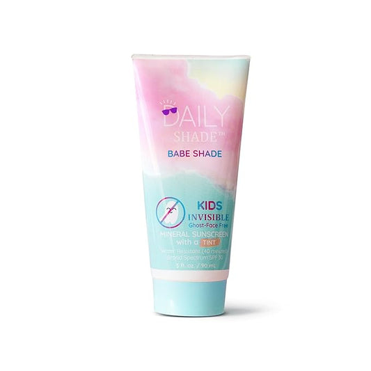 Babe Shade Kid's Tinted Mineral Sunscreen for Face & Body with SPF 30 - Non-Nano Zinc, Reef Safe, Travel Size, Water Resistant & Hypoallergenic Skin Care for All Types of Skin Tone - 90ml