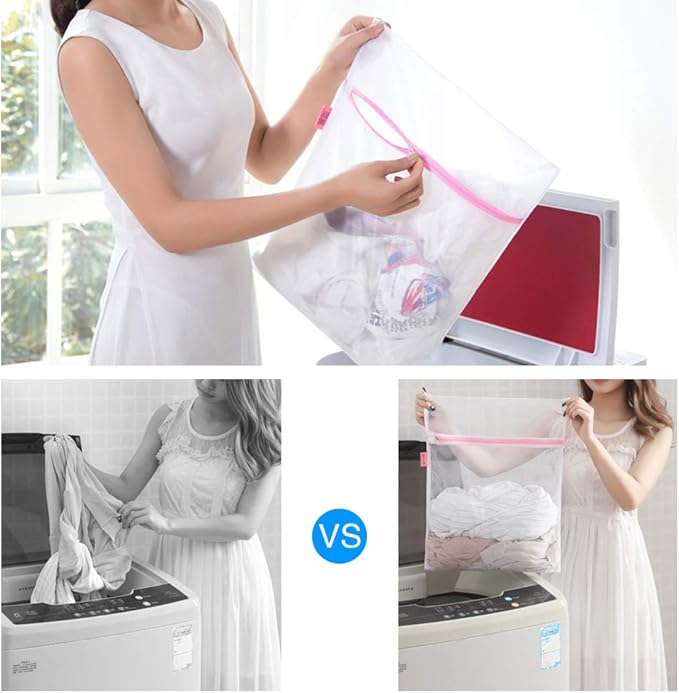 5 Pcs Mesh Laundry Bags for Delicates with Zipper, Lingerie Bags for Laundry, Travel Storage Organize Bag, Clothing Washing Bags for Laundry,Blouse, Hosiery, Stocking, Underwear, Bra and Lingerie