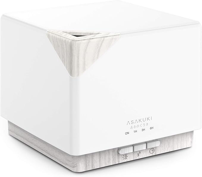 ASAKUKI 700 ml Premium Essential Oil Diffuser, 5 in 1 Ultrasonic Aromatherapy Fragrant Oil Vaporizer Humidifier, Timer and Auto-Off Safety Switch, 7 LED Light Colors