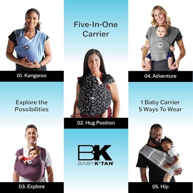 Active Oasis Baby K'tan Baby Carrier Wrap: #1 Easy Pre-Wrapped Baby Sling Gift | Breathable Sport Blend | UVA/UVB Infant Sun Protection | Promotes Safe Hygiene | Newborn up to 35lb (See Size Chart)