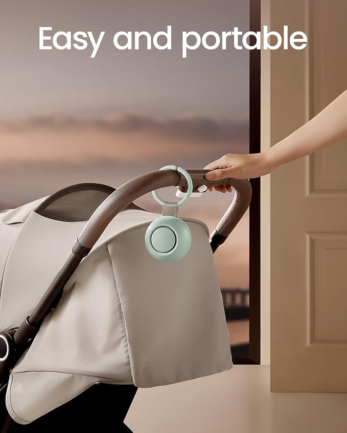 2025 Mom's Choice Awards, Portable Sound Machine for Baby Adult, AI Cry Detection, 18 Soothing Sound, Bluetooth Rechargeable White Noise Machine for Home Office Travel, Nursery Light, Green