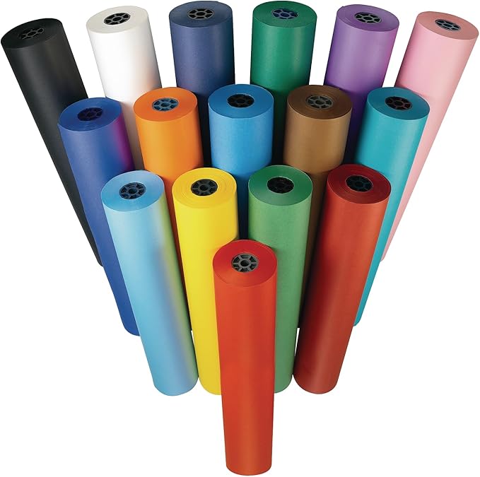 Colorations Arts and Crafts Paper Roll - 36" x 1000', Pink, Dual Surface, Markers, Finger Paints, Painting, Watercolors, Acrylic Paints, Wall Art, Bulletin Board Paper, Kids Crafts (Item # DSPK)