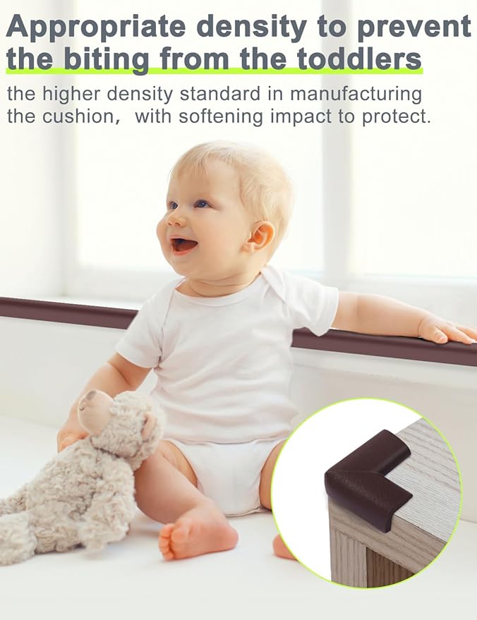 Foam Corner Protector for The Furniture, with Retardant Materials Foam Safety Bumpers, Baby Proofing Safety Corner Protectors (Coffee)