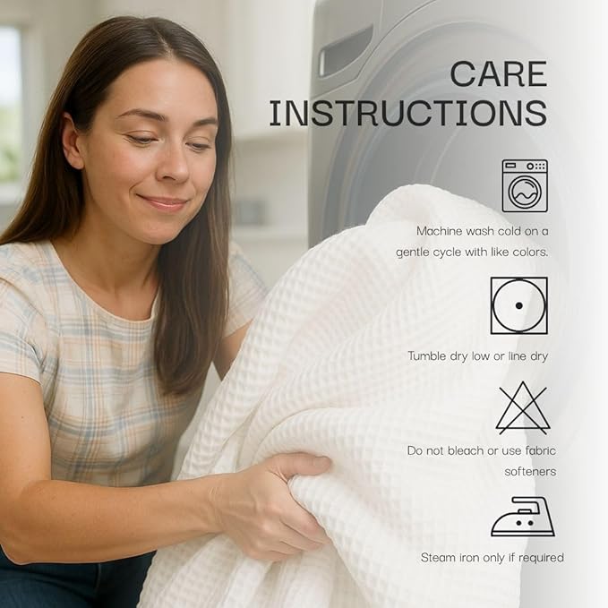Salt Earth GOTS Certified 100% Organic Cotton Throw Blanket, 108"X90" Blankets & Throws for Bed, Throw Blanket for Couch,Modern & Cozy Blanket, All Seasons, Waffle Blanket, Soft Blanket (Mosstone)