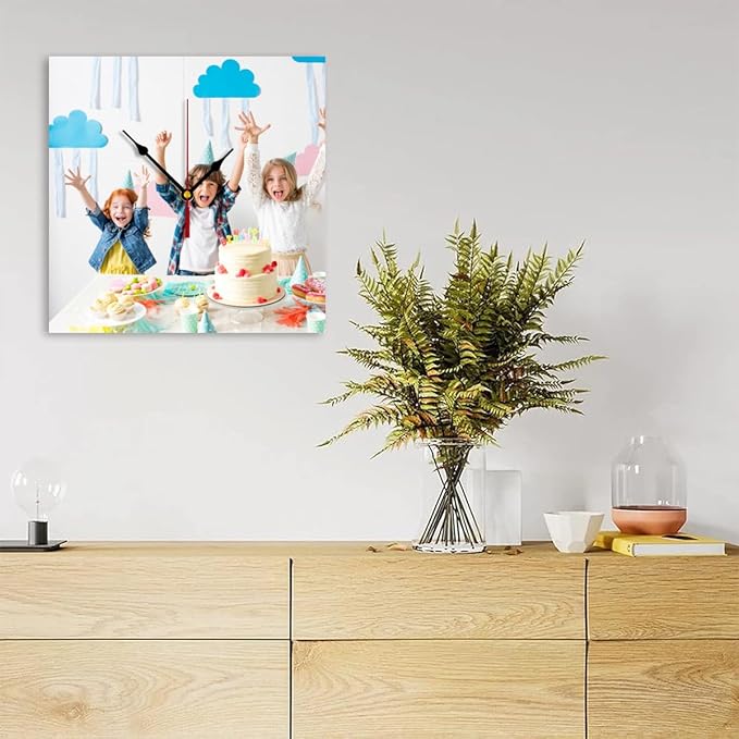 Generic Custom Clocks for Walls Personalized Clocks with Photo Text Logo Customized Round Clock for Birthday Wedding Present Family Friends Gifts, 12inch-30cm