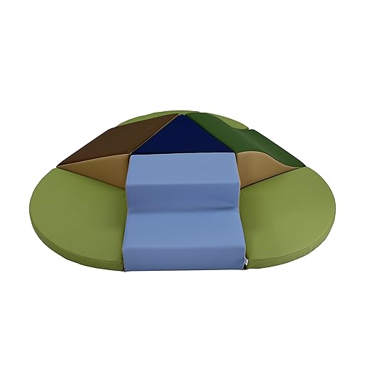 Factory Direct Partners 13800-ET SoftScape Toddler Playtime Junction 360 Climber Plus Side Pads, Indoor Active Play Structure for Toddlers and Kids; Safe Soft Foam (7-Piece) - Earthtone