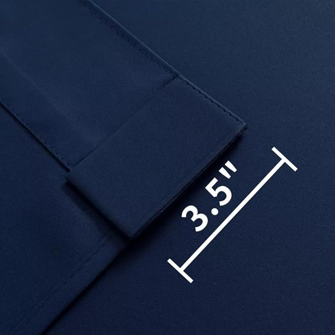 Joydeco Blackout Curtains 96 Inches Long, Thermal Insulated Black Out Curtains 2 Panels Set for Bedroom, Room Darkening Drapes for Living Room Window (W52 x L96 Inch, Navy Blue)