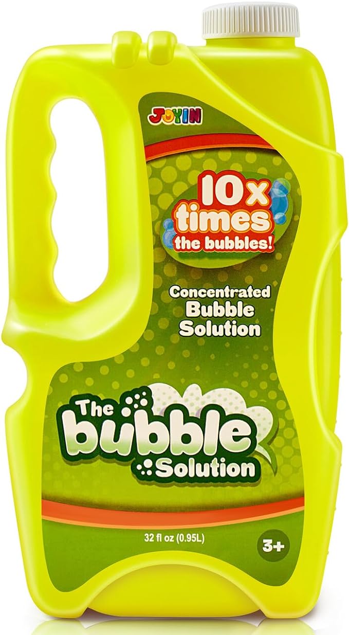 JOYIN 32 oz Bubble Solution Refills (Close to 1L/ 2.5 Gallon), Concentrated Solution for Bubble Machine, Wands, Blower, Easter (Yellow)