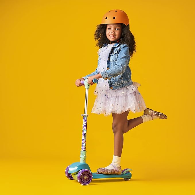 Jetson Character Kids Kick Scooter, LED Lights on Stem & Light-Up Wheels, Lightweight Frame, Height-Adjustable Handlebar, Lean-to-Steer System, Easy-Fold Mechanism