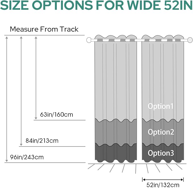HOMEIDEAS Purple Ombre Blackout Curtains 52 X 84 Inch Length Gradient Room Darkening Thermal Insulated Energy Saving Grommet 2 Panels Window Drapes for Living Room, Bedroom