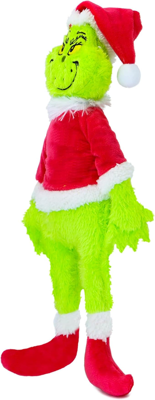 11.8-Inch Green Christmas Plush Toy, Mischievous Holiday Figure Who Loves Stealing Gifts, Perfect for Kids, Cute Christmas Decoration for Homes and Trees