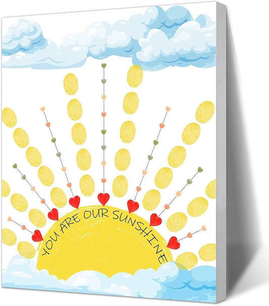 SHLINCO Thank You Gifts for Female Teachers, Suitable for Kindergarten, Primary and Junior High School Classroom Souvenirs, Fingerprint Art Canvas DIY, Year-end Gifts for Class Teachers