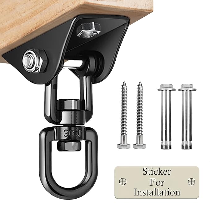 Heavy Duty Swing Hangers for Wooden Sets 2000 LB Capacity Hammock Hanger 360 Swivel Stainless Steel Swing Hardware Accessories 2 Packs for Porch Playground Yoga Heavy Bag