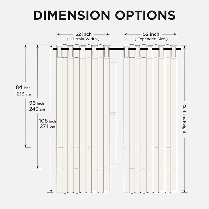 Joydeco Blackout Curtains 96 Inches Long for Bedroom, Thermal Insulated Black Out Curtains 2 Panels Set, Room Darkening Drapes for Living Room Window (W52 x L96 Inch, Red)