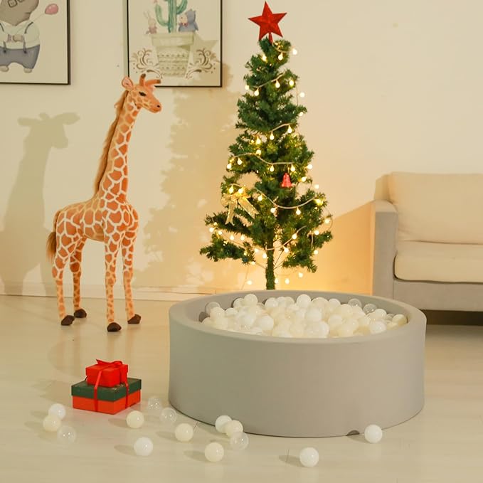 GOGOSO Balls for Ball Pit - Plastic Ball for Toddlers 1-3, Baby Kids Ball Pool Decoration 50 100 200 300 500 1000 (A White+Beige+Clear, 500 Balls)