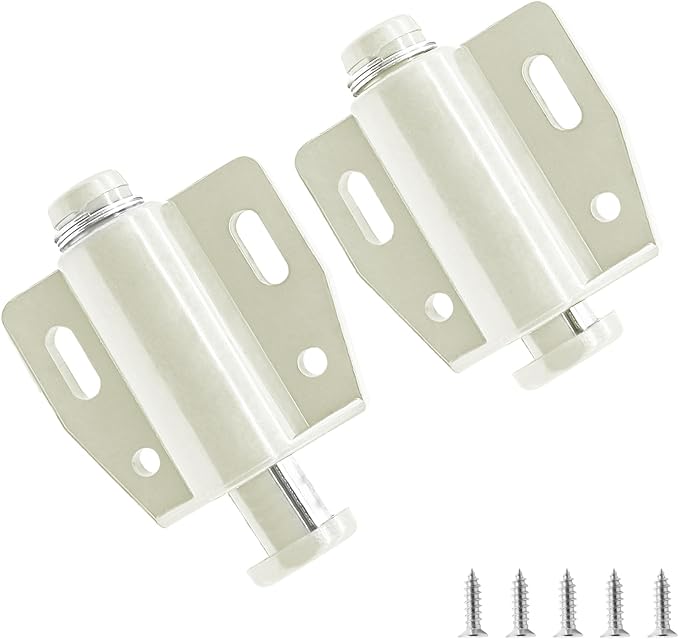 2 Pack Cabinet Magnetic Touch Latch, Push to Open Catches Magnet Push Release Latches Hardware for Kitchen Cabinet Drawer Cupboard Closet Door (White)