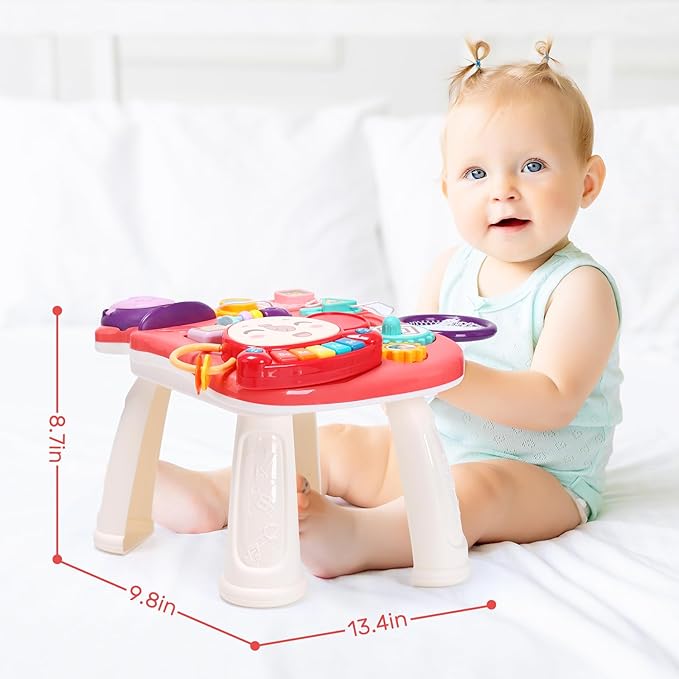 CUTE STONE Baby Walker for Boys Girls, 2 in 1 Sit-to-Stand Learning Walker and Activity Center, Baby Walking Toy, Early Learning Push Toy Gift for Infant