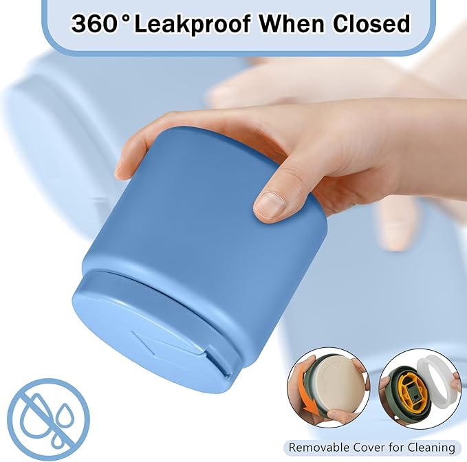 26oz Kids for Hot Food, Insulated Vacuum Food Jar with Buckle Lid, Stainless Steel Wide Mouth Leak Proof Insulated Lunch Container for School Picnic Travel, Sky Blue