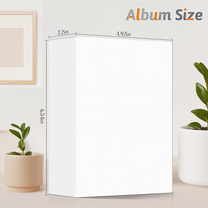 Popotop Photo Album 4x6 100 Pockets for Wedding Gifts,Linen Hardcover Picture Albums for Family Anniversary Baby Vacation Pictures