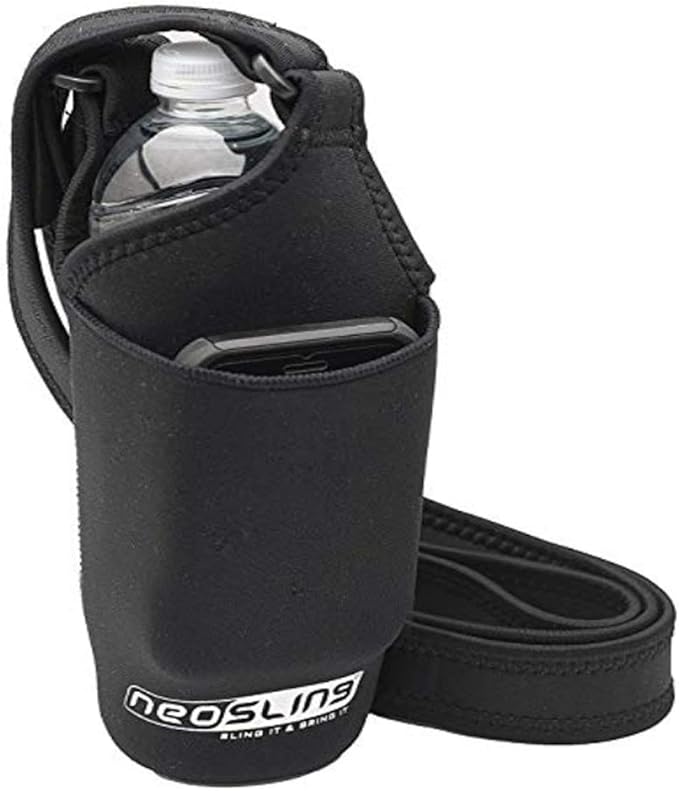 H2O4K9 Neoprene Deluxe Bottle Carrier with Front Pocket (Black) ?…