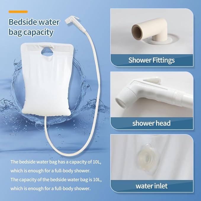 Medical Inflatable Bathtub,Inflatable Bed Bath,Medical PVC Bedside Shower Bathtub Kit,Bed Baths for The Disabled,Suitable for Disabled People, Elderly Pregnant Women, Etc