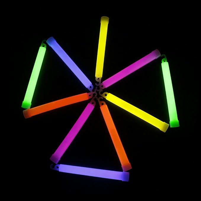 novelinks 50 Pcs 6'' Premium Glow Sticks Bulk - Ultra Bright Large Glow Necklaces Light up Glow in The Dark , Emergency Glow Sticks, Long-lasting Lighting Waterproof