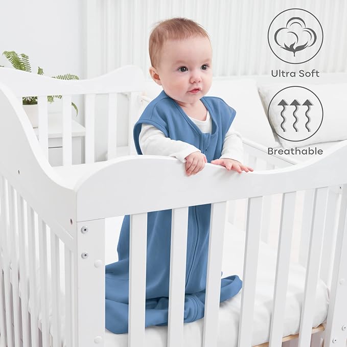 Yoofoss Baby Sleep Sack 18-24 Months Baby Wearable Blanket 100% Organic Cotton 2-Way Zipper TOG 0.5 Toddler Sleeping Sack 3 Pack, Lightweight Sleep Sacks for Babies