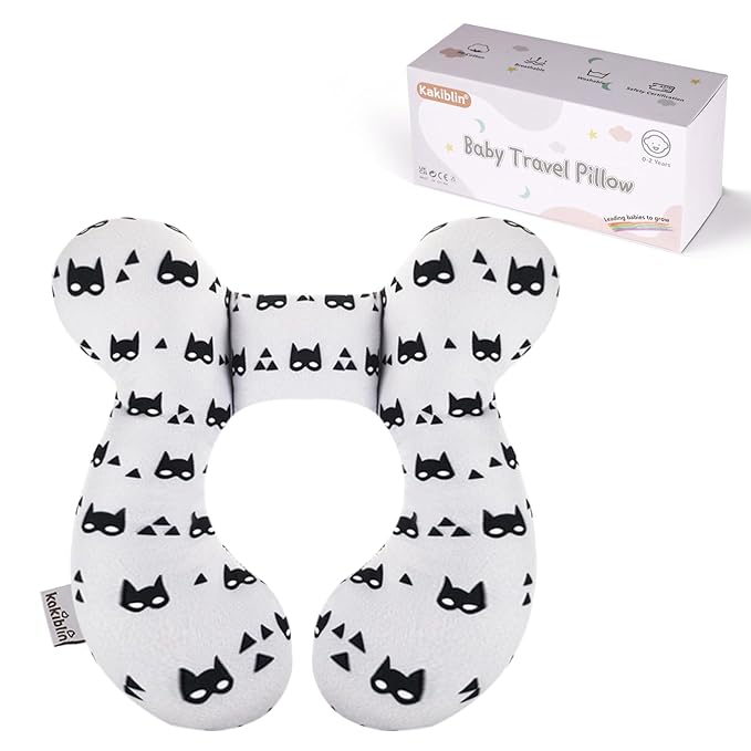 KAKIBLIN Baby Travel Pillow for Head and Neck, Upgraded Baby Support Pillow, Baby Neck Pillows for Car Seat,Pushchair,Travel, Grey