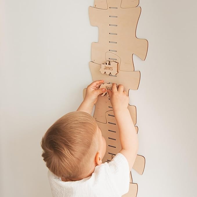 Personalized Wooden Growth Chart for Kids – Height Ruler Wall Decor for Nursery, Toddler, Baby & Family – Custom Name Growth Chart – Wooden Kids Height Measurement Ruler (Plywood)