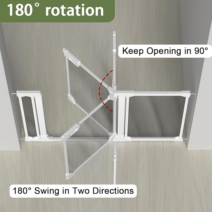 Clear Baby Safety Gate for Stairs,29"-48" Wide, 30" Tall Pressure Mounted Acrylic Pet Gate, Easy Walk Through Auto Close Child Gate for Doorways and House,29.52-47.24"