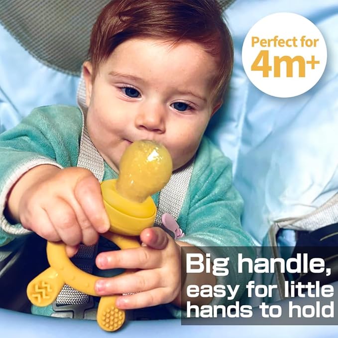 Haakaa Baby Fruit Food Feeder & Mini Freezer Nibble Tray Combo, Breastmilk Popsicle Molds for Baby Cooling Relief, BPA Free Silicone Feeder for Safe Infant Self Feeding, 4 Month+ (Sky Blue)